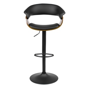 SCAUN BAR ROTATIV, ARTIM MEBLE, REALIZAT DIN PIELE ECO, FURNIR SI METAL, CULOARE NUC/NEGRU, STIL MODERN - Img 7