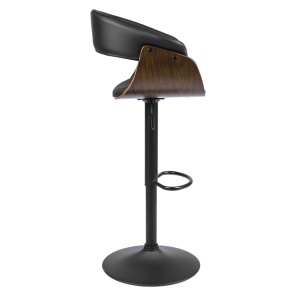 SCAUN BAR ROTATIV, ARTIM MEBLE, REALIZAT DIN PIELE ECO, FURNIR SI METAL, CULOARE NUC/NEGRU, STIL MODERN - Img 8