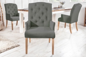 SCAUN CLASIC DE DINING, CASTLE GRI, DIN LEMN SI TEXTIL, COD 40075 - Img 2