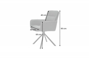 SCAUN CONFORTABIL, BIG GEORGE, PIELE NATURALA SI PICIOARE METAL, COD 43636, ROTATIV - Img 6
