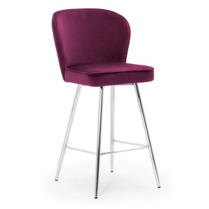 SCAUN DE BAR AINE 60, BORDO/CROM, STIL MODERN
