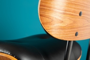 SCAUN DE BAR, CLASSICO NEGRU/NUC 115CM, STIL RETRO VINTAGE - Img 4