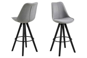 SCAUN DE BAR DIMA GRI/NEGRU, CU TAPITERIE DIN TEXTIL, B2 - Img 1