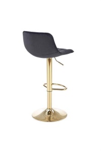 SCAUN DE BAR H120, NEGRU/AURIU, TAPITERIE DIN CATIFEA SI PICIOARE DIN METAL, STIL MODERN - Img 4