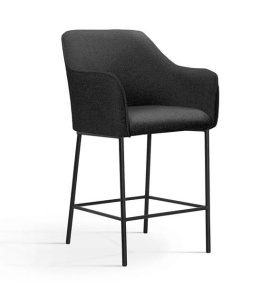 SCAUN DE BAR MALAGA 60, NEGRU/NEGRU, STIL MODERN