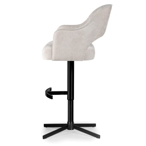 SCAUN DE BAR, MERCY SUPREME CROSS, CREM/NEGRU, TAPITERIE DIN TEXTIL, SPUMA, ARCURI SI METAL, STIL MODERN - Img 2
