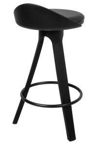 SCAUN DE BAR MILA 65, NEGRU, CONFECTIONAT DIN POLIPROPILENA SI METAL, STIL MODERN - Img 2