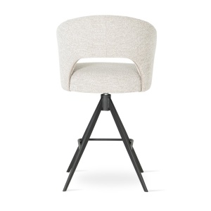 SCAUN DE BAR PIVOTANT, INES SUPREME TWIST M 60 CM, CREM/NUC, TAPITERIE DIN TEXTIL, SPUMA, ARCURI SI METAL, STIL MODERN - Img 4