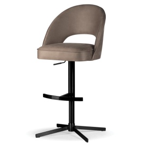 SCAUN DE BAR, PONTE SUPREME CROSS, BEJ/NEGRU, TAPITERIE DIN TEXTIL, SPUMA, ARCURI SI METAL, STIL MODERN