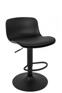 SCAUN DE BAR STOP TAP REGLABIL, NEGRU, CONFECTIONAT DIN METAL SI PLASTIC, STIL MODERN - Img 2