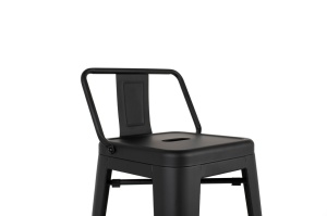 SCAUN DE BAR TOWER NEGRU, CONFECTIONAT DIN METAL, STIL INDUSTRIAL - Img 3
