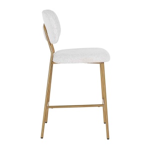 SCAUN DE BAR XENIA WHITE BOUCLÉ 65 ALB/AURIU, CU TAPITERIE DIN TEXTIL, B2 - Img 2