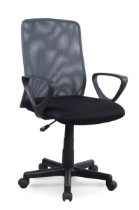 SCAUN DE BIROU ALEX, GRI/NEGRU, TAPITERIE DIN STOFA/PLASA SI PICIOARE DIN METAL, STIL MODERN - Img 1