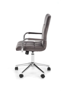 SCAUN DE BIROU GONZO 4, GRI/CROM, TAPITERIE DIN CATIFEA SI PICIOARE DIN METAL, STIL MODERN - Img 4