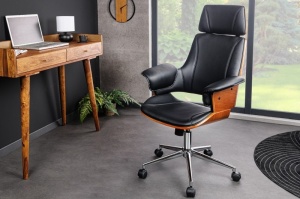 SCAUN DE BIROU, MANHATTAN, SAMPANIE, PIELE ECO SI LEMN NUC, DESIGN MODERN, ARTIM GROUP SELECTION