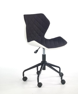 SCAUN DE BIROU MATRIX, NEGRU/ALB/NEGRU, TAPITERIE DIN PIELE ECOLOGICA/STOFA SI PICIOARE DIN METAL, STIL MODERN - Img 3