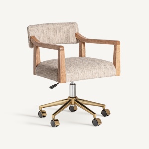SCAUN DE BIROU NOZAY, DIN LEMN, METAL SI TEXTIL, DESIGN CONTEMPORAN, VICAL HOME