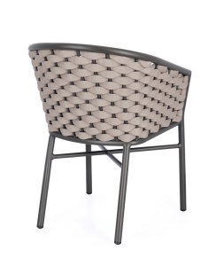 SCAUN DE GRADINA MARGALIDA, ANTRACIT/BEJ, CONFECTIONAT DIN ALUMINIU, TEXTIL SI POLIESTER, STIL MODERN - Img 2