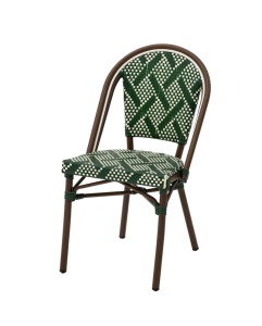 SCAUN DE TERASA MATTEO TRT, REALIZAT DIN ALUMINIU SI TEHNORATAN, CULOARE VERDE/ALB, PENTRU UZ COMERCIAL, ARTIM GROUP SELECTION