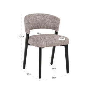 SCAUN DINIG ZENO EARTH TWEED, 214147, CONFECTIONAT DIN POLIESTER, METAL SI SPUMA, BEJ/NEGRU, STIL MODERN - Img 6