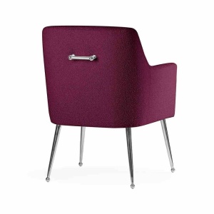 SCAUN DINING AMADEUS, BORDO/CROM, STIL MODERN - Img 5