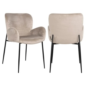 SCAUN DINING AMBER KAKI VELVET 903, S4746, CONFECTIONAT DIN 100% POLIESTER, SPUMA SI METAL, RICHMOND INTERIORS