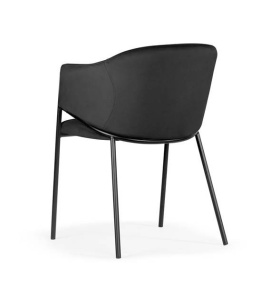 SCAUN DINING ANTALA, NEGRU/NEGRU, TAPITERIE DIN CATIFEA SI PICIOARE DIN METAL, STIL MODERN, ATR - Img 4
