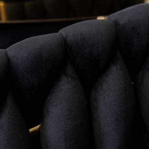 SCAUN DINING, ARTIM MEBLE, REALIZAT DIN METAL SI CATIFEA, CULOARE NEAGRA/AURIE, STIL MODERN - Img 7