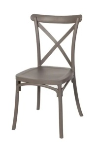 SCAUN DINING BOHO, BEJ INCHIS, STIL CLASIC - Img 1