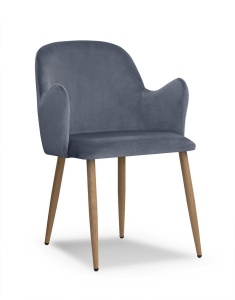 SCAUN DINING CAMEL GRI/STEJAR TAPITERIE CATIFEA STIL MODERN