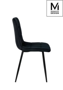 SCAUN DINING CARLO, DIN METAL SI CATIFEA, NEGRU, STIL MODERN - Img 2