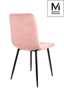 SCAUN DINING CARLO, ROZ PUDRA/NEGRU, CU TAPITERIE DIN CATIFEA, STIL MODERN - Img 4