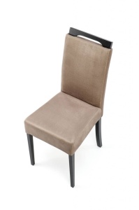 SCAUN DINING CLARION 2, BEJ MONOLITH 09/NEGRU, CU TAPITERIE DIN STOFA FINA SI PICIOARE DIN LEMN MASIV, STIL CLASIC - Img 2