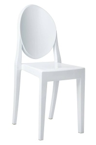 SCAUN DINING DIN POLICARBONAT, ALB, VICTORIA, STIL MODERN, B2