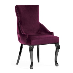 SCAUN DINING EDWARD GLAMOUR, BORDO/NEGRU, STIL CLASIC