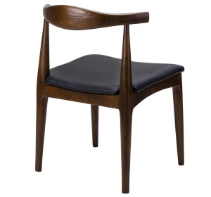 SCAUN DINING ELBOW, MARO INCHIS/NEGRU, DIN LEMN MASIV DE FRASIN SI PIELE ECOLOGICA, STIL CLASIC - Img 3