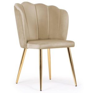 SCAUN DINING HILTON, BEJ/AURIU, STIL MODERN