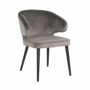 SCAUN DINING INDIGO, GRI/NEGRU, TAPITERIE DIN CATIFEA SI PICIOARE DIN LEMN DE FAG, STIL MODERN B2