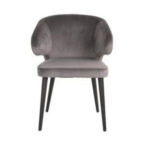 SCAUN DINING INDIGO, GRI/NEGRU, TAPITERIE DIN CATIFEA SI PICIOARE DIN LEMN DE FAG, STIL MODERN B2 - Img 4