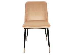 SCAUN DINING JILL, BEJ BLUVEL 28/NEGRU MAT/CROM, TAPITERIE DIN CATIFEA SI PICIOARE DIN METAL, STIL MODERN - Img 2