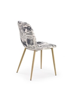 SCAUN DINING K220 ALB/NEGRU/STEJAR AURIU STIL SCANDINAV HALMAR - Img 3