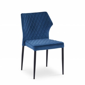 SCAUN DINING K331 ALBASTRU INCHIS STIL VINTAGE HALMAR - Img 1