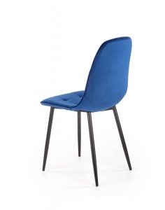 SCAUN DINING K417, ALBASTRU/NEGRU, CU TAPITERIE DIN CATIFEA SI PICIOARE DIN METAL, STIL MODERN - Img 5