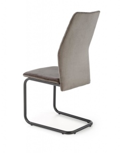 SCAUN DINING K444, GRI/NEGRU, CU TAPITERIE DIN CATIFEA SI PICIOARE DIN METAL, STIL MODERN - Img 5