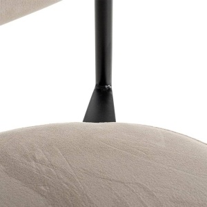 SCAUN DINING KAYLEE, BEJ/NEGRU, TAPITERIE DIN CATIFEA SI PICIOARE DIN METAL, STIL MODERN B2 - Img 3