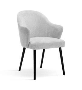 SCAUN DINING LEA, GRI/NEGRU, TAPITERIE DIN STOFA SI PICIOARE DIN LEMN, STIL MODERN
