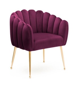 SCAUN DINING LILI, BORDO/AURIU, STIL MODERN, CONFECTIONAT DIN METAL SI CATIFEA