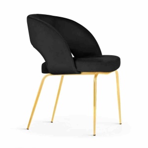 SCAUN DINING LIZBONA, NEGRU/AURIU, STIL MODERN