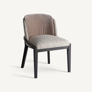SCAUN DINING MALTERS, MARO/NEGRU CONFECTIONAT DIN LEMN DE CAUCIUC, SPUMA SI BUMBAC, STIL MODERN