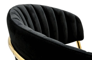 SCAUN DINING MARGO, NEGRU/AURIU, DIN CATIFEA SI METAL, STIL MODERN - Img 8